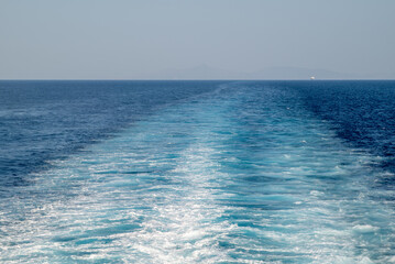 Ship's Wake Stretching to the Horizon