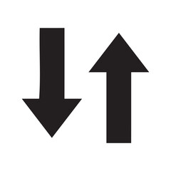 Two black arrows, one pointing down and one pointing up, on a © jpgmarket
