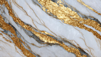 White marble surface with veins of gold and gray image