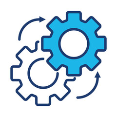 Perseverance Icon In Blue Monochrome Flat Design, Vector Illustration