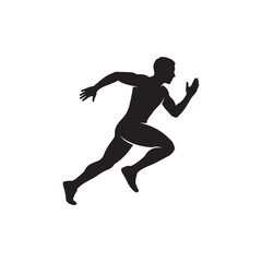 Silhouette of a male runner in motion