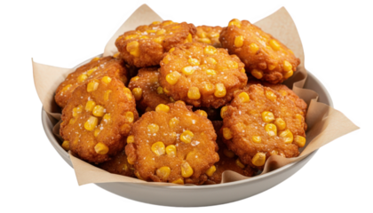 Delicious corn fritters in a bowl, ready to be served