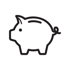 Black and white icon of a piggy bank