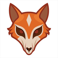 Cute cartoon red fox animal character head vector illustration design