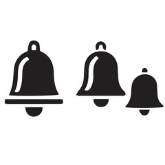 Black Bell Silhouettes – Minimalist Icons for Notifications, Alerts & Service Interface