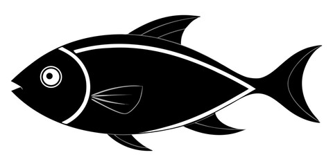 Minimalist Fish Vector Illustration with Clean Lines