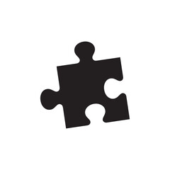 Black silhouette of a single puzzle piece