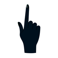Obraz premium Woman's hand with index finger pointing up, making a touching or choosing gesture. Isolated on transparent background .vector icon
