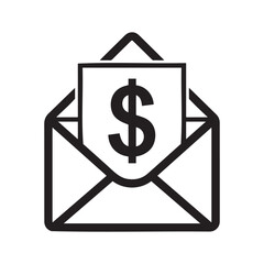 Open envelope with dollar sign inside