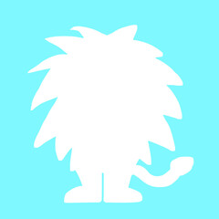 オスライオンのシルエット水色＿フレーム使用も可能