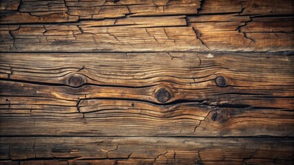 Fototapeta premium Aged Wooden Planks Showing Texture, Knots, and Cracks, Ideal for Rustic Backgrounds and Designs