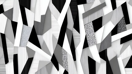 Naklejka premium Minimalist Geometric Moire Pattern in Black and White with Textures