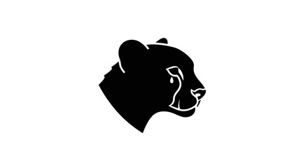 Silhouette of a Jaguar Head in Profile.