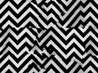 Regular black and white zigzag chevron pattern, seamless zig zag line texture abstract geometry background