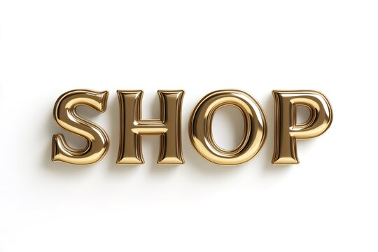 Gold shop word in 3d rendering for retail