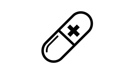 Pill Icon Medical Treatment and Healthcare Symbol.