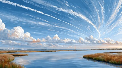 Obraz premium Stunning Illustration of a Space Launch at Cape Canaveral under Beautiful Sky