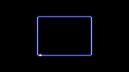 neon light frame green color repetitive futuristic motion design. picture border frame shape rotating animation on a black background. - Powered by Adobe