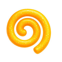 Orange Spiral Candy Isolated on White