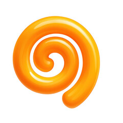 Orange Spiral Candy Isolated on White
