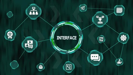 Modern digital interface visualization showing interconnected operational icons, circular processing hub, and structured data pathways for advanced technology interaction. - Powered by Adobe