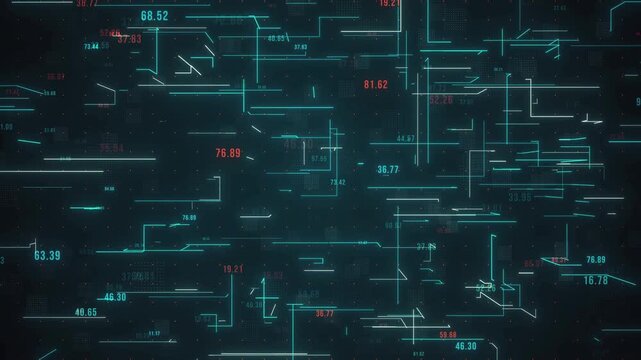 3D 4K animation Hi-tech digital technology and engineering, Business, Breaking News broadcast tv information Digital generated animation background.