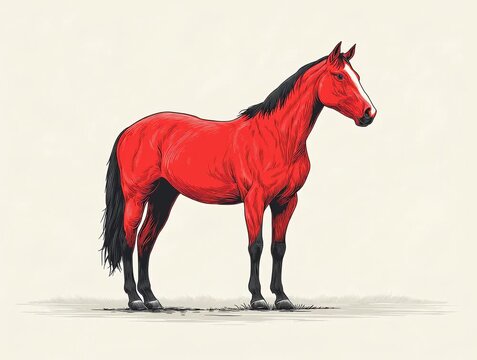 horse, animal, silhouette, farm, Horse, Red Horse, Year of the Red Horse, 2026, New Year, New Year's card, Lunar New Year, New Year's greetings, New Year's greetings, New Year's card, running