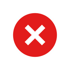 Obraz premium Red x mark symbol isolated on transparent background