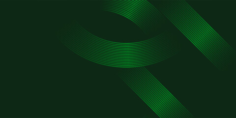 Futuristic green lines abstract background. Geometric green lines form abstract vector background. Green modern background. © Zafran
