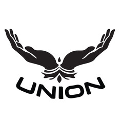 Vector Illustration of Union with hand open icon