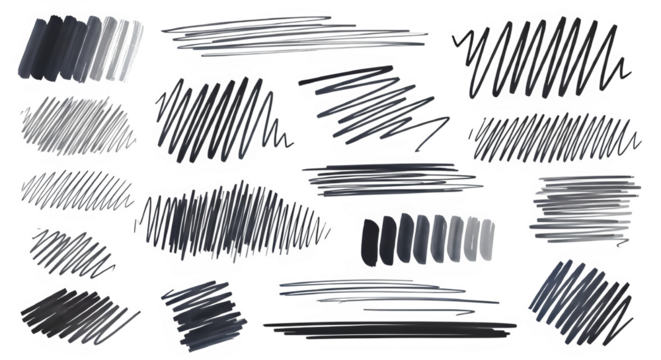 Hand drawn marker line design element, doodle lines