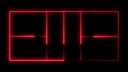 pickleball court icon animation on black background. futuristic digital icon video of a high-tech pickleball court. - Powered by Adobe