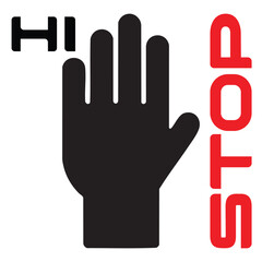 stop hand sign icon vector 