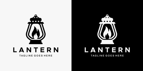 fire light lantern vector logo