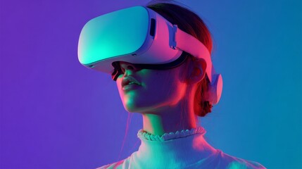 Transform any space into a designer's canvas with vr. High contrast. Colored lights and virtual realities: designer's new playgrounds. Creative poster. Visual identity.