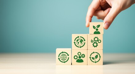 Sustainable Development Goals on Wooden Blocks sustainability environment ecology green recycle recycling earth world planet technology