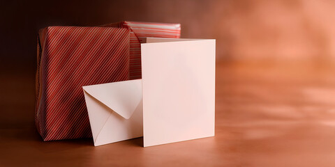Envelope com carta em branco para presente de natal ou anivers&aacute;rio