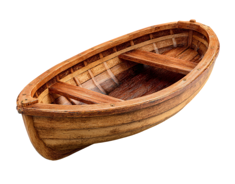 Small Wooden Rowboat isolated on a transparent background 1