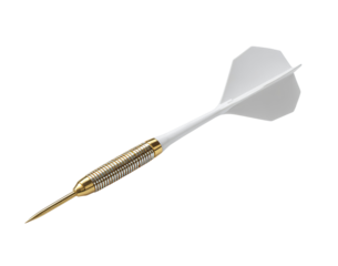 White Dart with Golden Tip isolated on a transparent background