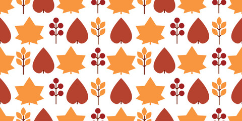 Seamless pattern featuring yellow and brown autumn leaves with delicate tree branches. Perfect for fabric, wrapping paper, and fall decor designs.