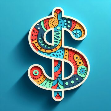 Ein Papierschnitt von einem Dollarzeichen