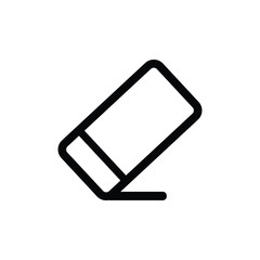 An eraser vector icon with a thick black outline