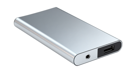 Portable external hard drive with sleek design and high storage capacity isolated on white background for data backup and storage solutions