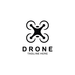 Modern drone logo design with text placeholder
