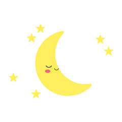 cartoon moon and stars