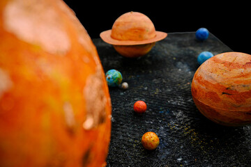 Solar system model with planets and space objects for science education © juraj