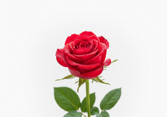 Obraz premium red rose on a white background