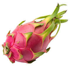 A whole dragon fruit isolated on a transparent background
