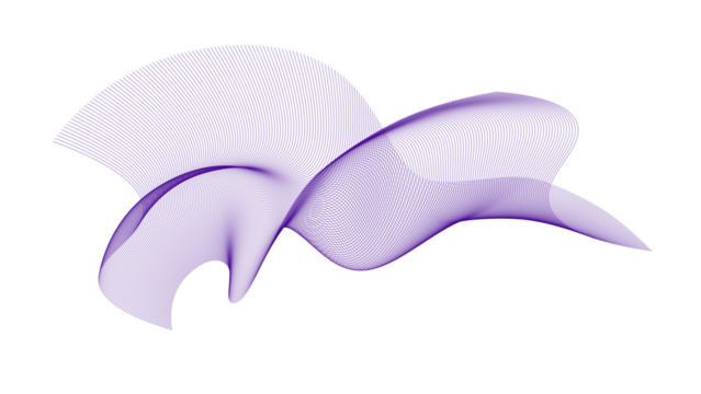 Abstract Purple Waveform. Flowing Digital Mesh Curve