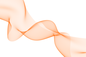 Abstract Orange Wave Line. Flowing Digital Mesh Curve